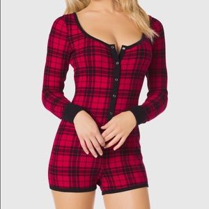 La Senza Plaid Shorts Onesie